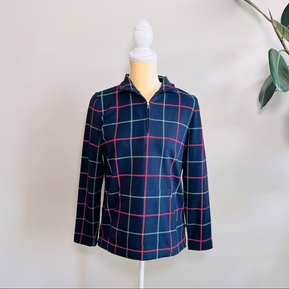 Talbots Tops - T by Talbots windowpane quarter zip pullover
